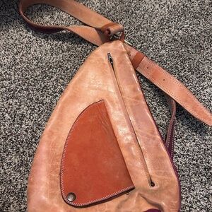 Tan Leather Sling Bag